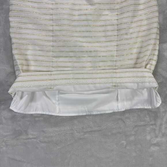 Lilly Pulitzer Henley Spring Summer Dress Gold Metallic Stripe Organza Women’s 0 - Picture 5 of 16